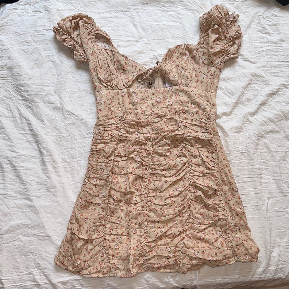 Sky to moon floral tie front dress